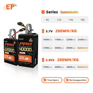 Fabricante de baterías EP Trending 3,7 V/3,95 V batería Lipo 6s/18S 22000MAH para mapeo/entrega/carga/logística Drone Profesional - Product Image 4