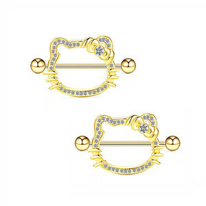 YICAI simpatici anelli <span class=keywords><strong>per</strong></span> capezzoli in acciaio inox <span class=keywords><strong>per</strong></span> gatti in cristallo cartone animato con bilanciere scudo <span class=keywords><strong>per</strong></span> <span class=keywords><strong>Piercing</strong></span> al <span class=keywords><strong>capezzolo</strong></span> <span class=keywords><strong>per</strong></span> donna uomo - Product Image 1