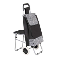 Chariot de courses pliable avec roues, chariot de courses pour monter les escaliers avec cadre en aluminium inoxydable et amovible