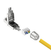 Connecteur Ethernet RJ45 CAT6A à fiche modulaire sans outil, équipement de fibre optique FTTH, adaptateur 8P8C M12 avec placage or 3U