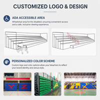 Chaises de tribune télescopiques rétractables avec dossier, construction en acier et aluminium, garantie de 3 ans pour arènes multisports