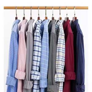 Chemise pour homme tendance, manches longues fines, décontractée, slim, à carreaux, à rayures, chemise habillée formelle, grande taille - Product Image 2