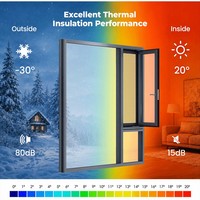 Ventana Abatible de Aluminio con Rotura de Puente Térmico, Marco Delgado, Visión Reducida, Acabado Empotrado, Doble Acristalamiento, para Villas y Residencias de Lujo, OEM