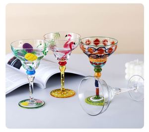 Hand-painted Marguerite Crystal Cocktail Glass <b>Light</b> Luxury Retro Design Red - Product Image 6