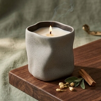 Bougie parfumée artisanale minimaliste irrégulière en pot, OEM&ODM, bougies personnalisées pour la décoration de la maison, de l'hôtel, de la villa, accessoires de photographie