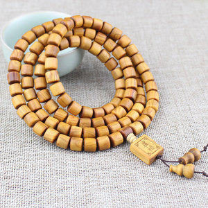 Cuentas de oración budistas Cliff Cypress, 108 cuentas, forma de barril de 8 mm, joyería unisex para ceremonias religiosas - Product Image 3