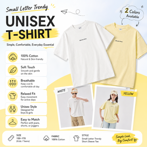<span class=keywords><strong>T</strong></span>-<span class=keywords><strong>shirt</strong></span> Unisex per Bambini con Stampa Lettere, Manica Corta, 100% Cotone, Girocollo Casual, Estiva, per Ragazzi e Ragazze, <span class=keywords><strong>Bianca</strong></span> Gialla Traspirante - Product Image 5