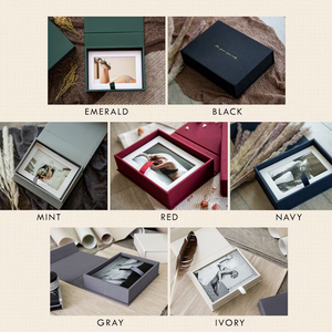 Scatola Portafoto in Lino Goffrato per Sessioni Intime, Conservazione Discreta di <span class=keywords><strong>Foto</strong></span>, Regalo di Nozze, Scatola dei Ricordi - Product Image 5