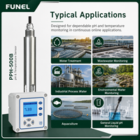 Pengontrol pH ORP Online PPH-500B dengan Sensor Suhu pH 0-14pH IP68 RS485 Modbus untuk Pemantauan Air Limbah