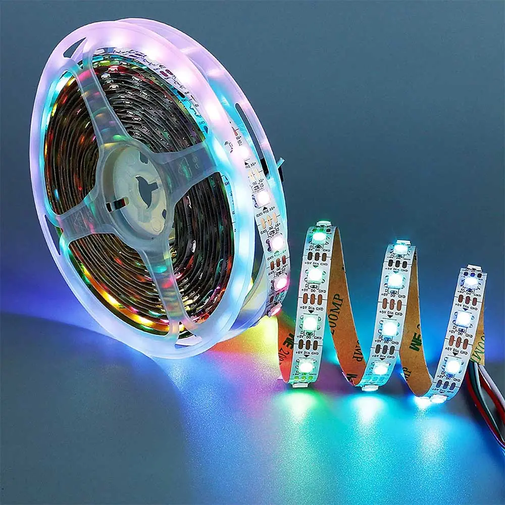 WS2812B LED Strip Light 5V SMD5050 144 LEDs/M Flexible 30 Pixel 2812B WS2812 Addressable RGB Strip Lights 2812 WS2812B LED strip