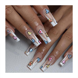 Venta al por mayor de fábrica de suministro de ataúd largo especial dibujos animados arte <span class=keywords><strong>uñas</strong></span> postizas de larga duración impermeable fortalecimiento prensa en <span class=keywords><strong>las</strong></span> <span class=keywords><strong>uñas</strong></span> - Product Image 2