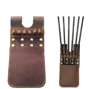 Outdoor Shooting Hunting Accessories Arrow Storage Pouch Genuine Leather Durable Archery Bag Quiver