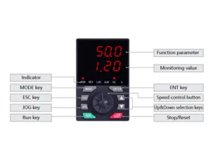 RAYNEN 55kw 380v conversor de frequência CA de 3 fases VFD preto com controle de vetor 50hz 60hz