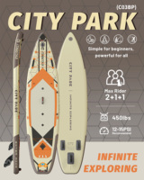 Planche à pagaie gonflable 12'x35"x6" avec siège et repose-pieds gonflables, 5 ailerons, technologie Drop Stitch, design portable pour lacs et rivières