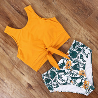 XCYL-200007 Dames Sexy High-Leg 2-delige Bikini Zwemkleding met Printdesign, Anti-UV & Snel Droogend, OEM Merk Zwempakken