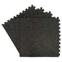 Dalles de sol en mousse EVA avec revêtement en caoutchouc anti-impact HORIZON Noir, épaisseur 12-20 mm, pour équipement de gym à domicile, garage