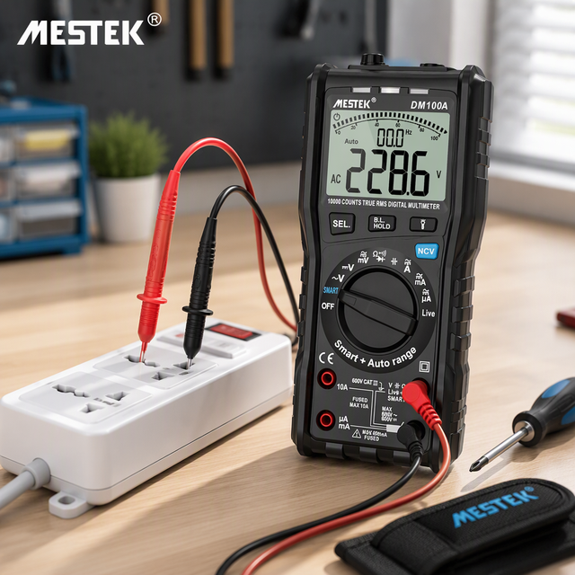 DM100A Auto-Ranging 10000 Counts Display Multimeter Tester Voltage Current Capacitance Measuring Smart Digital Multimeter