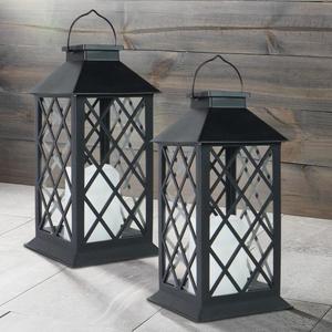 <b>Bulk</b> Stock Garden Solar LED <b>Candle</b> Lanterns Rustic Metal Frame Waterproof Tabletop Hanging Decoration Lantern - Product Image 6