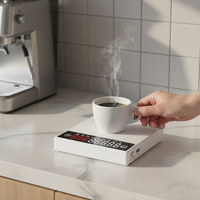 Balance à café intelligente mini, format carte, portable, spécialisée pour l'espresso et le pour-over, avec minuterie 3 modes, tapis en silicone résistant à la chaleur, type-C