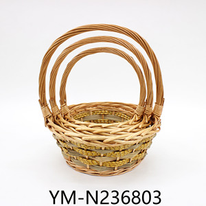 Cesto da giardino salice con colore Gery Design a forma di barca - Product Image 2