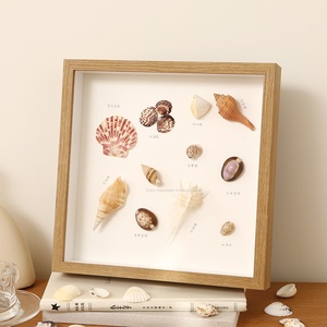 Cadres de boîte à souvenirs en gros, cadre photo carré en bois fait à la main avec un espace vide pour les fleurs séchées et la collection de coquillages - Product Image 6