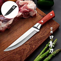Couteau de boucher professionnel fait à la main en acier inoxydable désossage sculpture coupe Chef abattage avec manche en plastique à motif de bois
