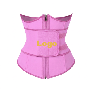 100% Latex Waist Trainer Cincher Belt Trimmer Women Open Cup Corset Lumbar Support BBL Colombian Girdle <strong>Tummy</strong> <strong>Tucker</strong> with Zipper - Product Image 4