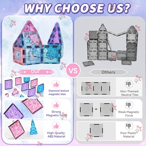 2026 트렌딩 102개 STEM 교육용 3D 다이아몬드 블록 7.5CM 대형 겨울왕국 공주 성 자석 타일 어린이용 - Product Image 2