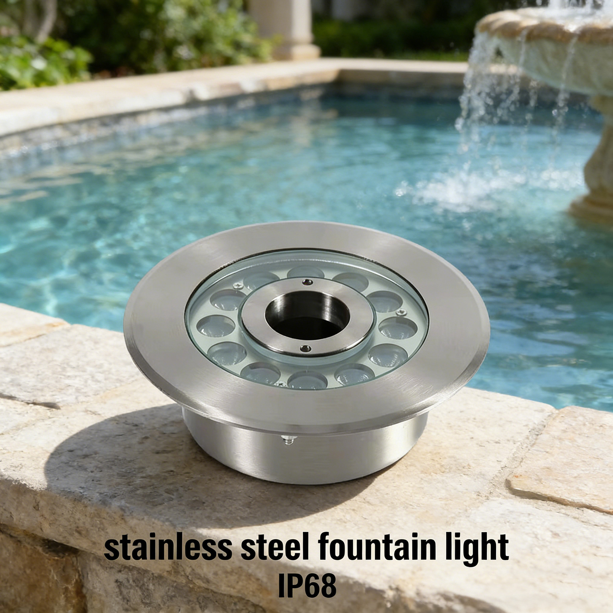 LED Waterproof Park Landscape Fountain Lights Square Underwater Spotlights Swimming Pool Stainless Steel IP68 RGB 24V