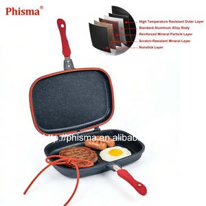 Juego de Utensilios de Cocina de 14 Piezas de <span class=keywords><strong>Aluminio</strong></span> <span class=keywords><strong>Fundido</strong></span> de Alta Calidad, Antiadherente, con Fondo de Inducción, No Tóxico, con Tapa de Vidrio y Silicona, Directo de Fábrica - Product Image 5