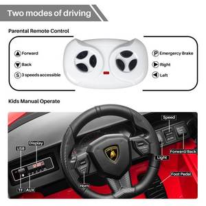 Auto Eléctrico para Niños, 12v con Licencia, Puerta de Tijera, <span class=keywords><strong>3</strong></span> Velocidades, Música y Movimiento, Juguete Montable a Batería para Niños - Product Image 6