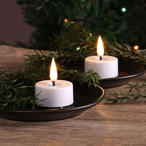 Bougies chauffe-plat sans flamme à piles en plastique avec effet vacillant - Product Image 3