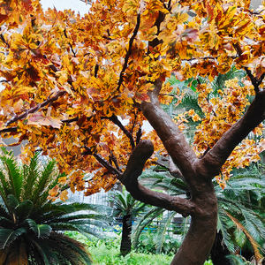 Lampu pohon <span class=keywords><strong>Maple</strong></span> LED musim gugur desain Eropa pohon kuning buatan luar ruangan lanskap taman pesta Natal pernikahan - Product Image 2