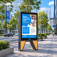 Boîte lumineuse publicitaire LED étanche pour ville, cadre métallique IP65 2500 nits pour publicité numérique de rue