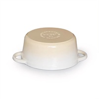 Casserole en fonte émaillée céramique antiadhésive avec couvercle, dégradé blanc ivoire, pour la maison, la cuisine, le restaurant, pour ragoûts, soupes et braisages
