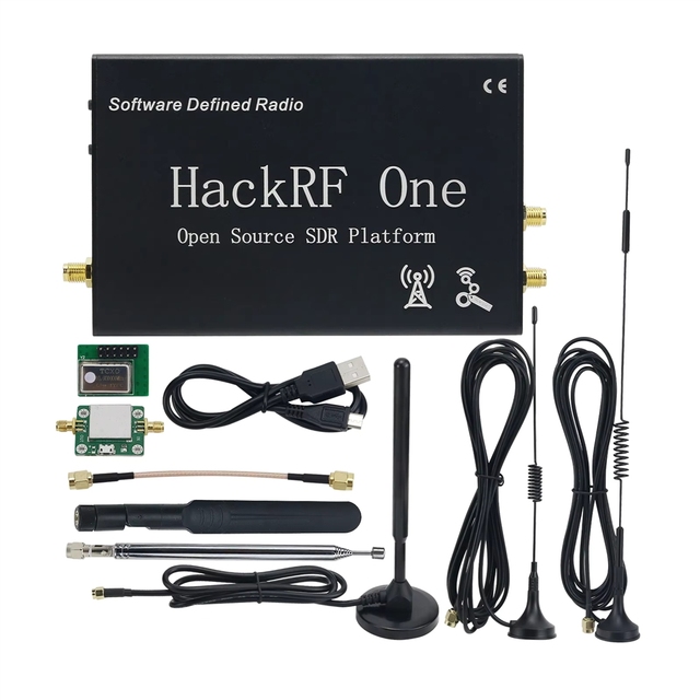 GGDX Assembled Black 1MHz-6GHz HackRF One R9 V2.0.1 Software Defined Radio SDR Receiver with LNA Antennas