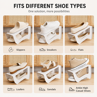 Organisateur de chaussures gain de place, empileur de chaussures double couche en plastique pour placard, chambre, entrée, rangement domestique, usage en gros