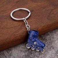 Porte-clés Mini Patins à Roulettes en Métal, Pendentif de Sac Thème Souvenir, Cadeau en Gros pour les Amateurs de Sports de Glisse