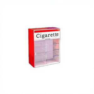 Cigarette Display <b>Rack</b> Wall Mounted Vertical Transparent Plastic Cubby Shelf 4-Tier Pre-Assembled Modern Storage - Product Image 1
