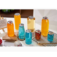 Bouteille de boisson 210ML 250ML 330ML 500ML en plastique PET transparent, canettes en plastique personnalisées pour boissons avec bouchons en aluminium