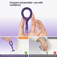 Cordon de téléphone portable anti-perte et antivol avec boucle double en forme de cœur, dragonne, anneau de doigt, chaîne pendentif et espaceur