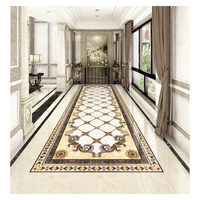Carrelage de sol en marbre personnalisé avec veinage doré jaune de Foshan, nouveau design tendance, carrelage de sol avec incrustation dorée, carrelage de tapis à vendre