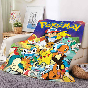 New Custom Anime Pokemoned Pikachued Cartoon Child Baby Blanket Soft Cozy <strong>Quilt</strong> Sofa <strong>Bed</strong> <strong>Throw</strong> Travel Plush Blankets - Product Image 1