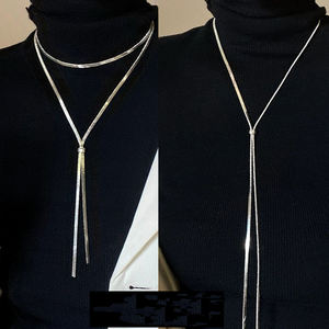 Collana a catena catena a catena lunga in oro Vintage da donna di fascia alta da donna con ciondolo stile romantico - Product Image 3