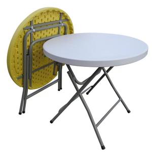 Haute qualité 80cm haut haut Banquet fête Bistro debout blanc en plastique barre ronde pliante Tables à cocktails pour les événements - Product Image 2