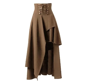 Faldas de Moda para <span class=keywords><strong>Mujer</strong></span> Tallas S-2XL, Falda Larga con Tirantes Estilo Gótico Lolita, Color Sólido, Costuras Sexys, Cintura Alta - Product Image 5
