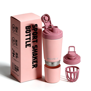 Borraccia Shaker Personalizzata Everich per Palestra, in Acciaio Inox 304 <span class=keywords><strong>a</strong></span> Doppia Parete Isolata Sottovuoto, con Manico e Coperchio - Product Image 1