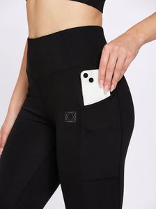 Women's Athletic <b>Black</b> Lycra Ankle Length <b>Leggings</b> with Functional Mobile Pocket <b>High</b> <b>Waist</b> Sports Active Wear Tights - Product Image 4
