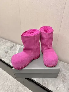 Botas de Nieve de Diseño 2026 para Mujer, de Piel de Vacuno y Ante, con Punta Grande, Suela Gruesa, Aumentan la Altura, Transpirables - Product Image 3