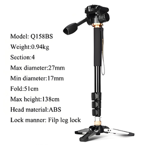 Đa năng hợp kim nhôm <span class=keywords><strong>Monopod</strong></span> với có thể tháo rời chân và chất lỏng đầu hỗ trợ DSLR, hành động cam, và điện thoại cho ngoài trời/du lịch - Product Image 5